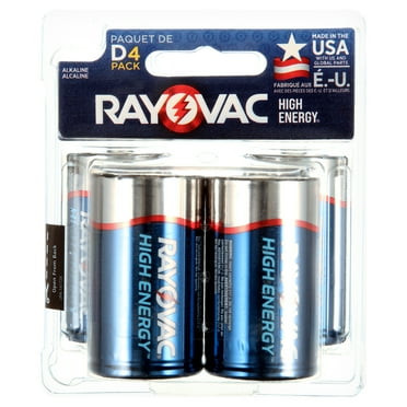 Rayovac High Energy D Batteries (4 Pack), Alkaline D Cell Batteries