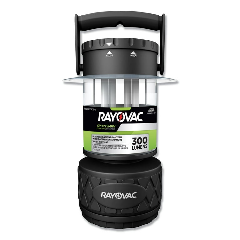 Rayovac Fluorescent Bulb Lantern, Black, 300 Lumens Camping Light