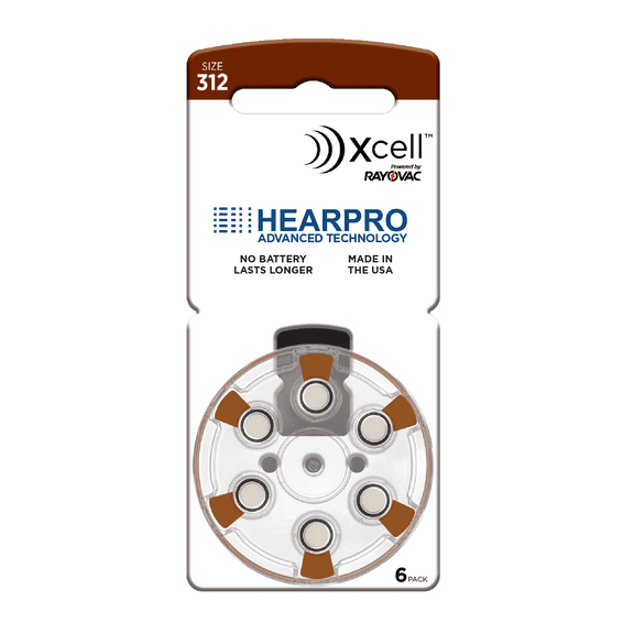 Rayovac Long-Lasting Size 312 Hearing Aid Batteries 60 Pack by HEARPRO - Mercury-Free - Zinc Air Technology - Made in USA - Plus RAYOVAC Keychain Battery Case