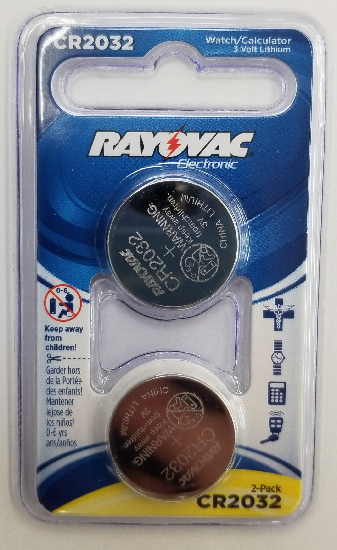 Rayovac Mercury Free 2032 Lithium Battery, Non-Rechargable, 3 Volt 2 Pack