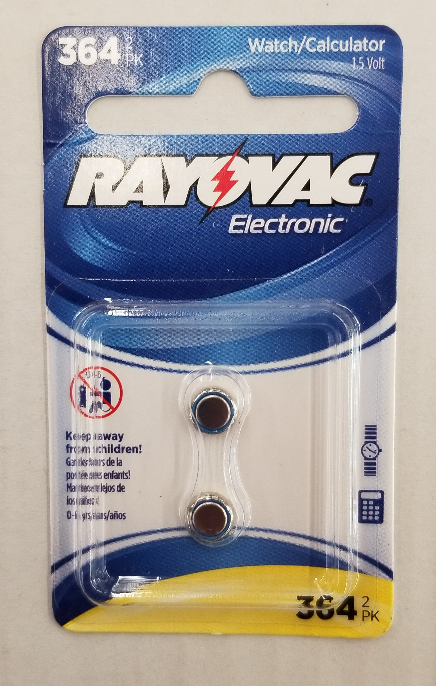 Rayovac Mercury Free 364 Silver Oxide Battery for Digital or Analog Watches, Non-Rechargable.