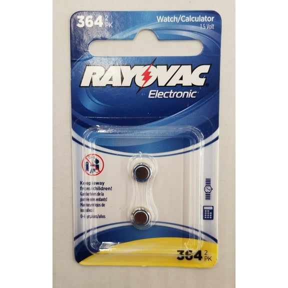 Rayovac Mercury Free 364 Silver Oxide Battery for Digital or Analog Watches, Non-Rechargable.