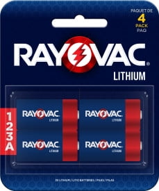 Rayovac Photo Lithium Batteries Size 123A 3V, 4 Pack
