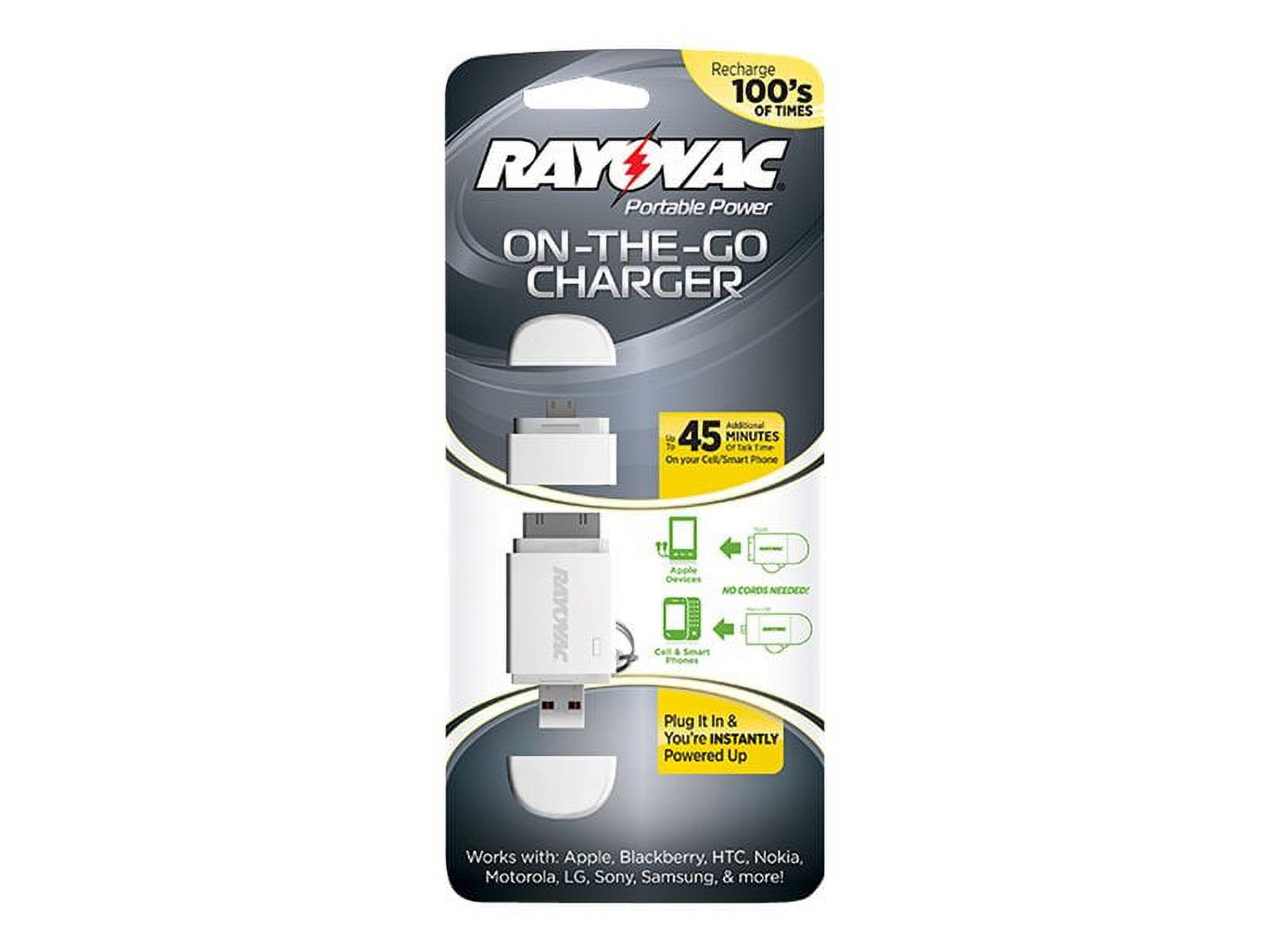 Rayovac Portable Power On-The-Go Charger - External battery pack - Li-Ion - 400 mAh - for Apple iPad/iPhone/iPod - image 1 of 2