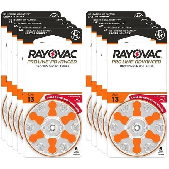 Rayovac Proline Advanced Hearing Aid Batteries | Size 13 (60 pack)