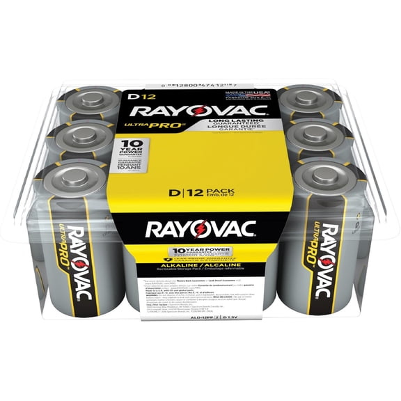 Rayovac, RAYALD12PPJCT, Ultra Pro Alkaline D Batteries, 96 / Carton