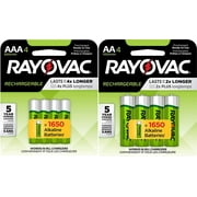 Rayovac Rechargeable 4 AA 1350mAh and 4 AAA 600mAh NiMH Batteries