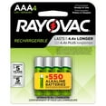 Rayovac Rechargeable AAA Batteries (4 Pack), Triple A Batteries