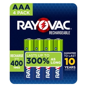 RAYOVAC Rechargeable AAA Batteries (4 Pack), Triple A Batteries