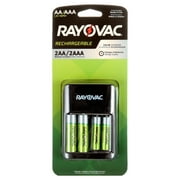 Rayovac Rechargeable Battery Charger 4-Position with 4 AA NiMH Rechargeable Batteries