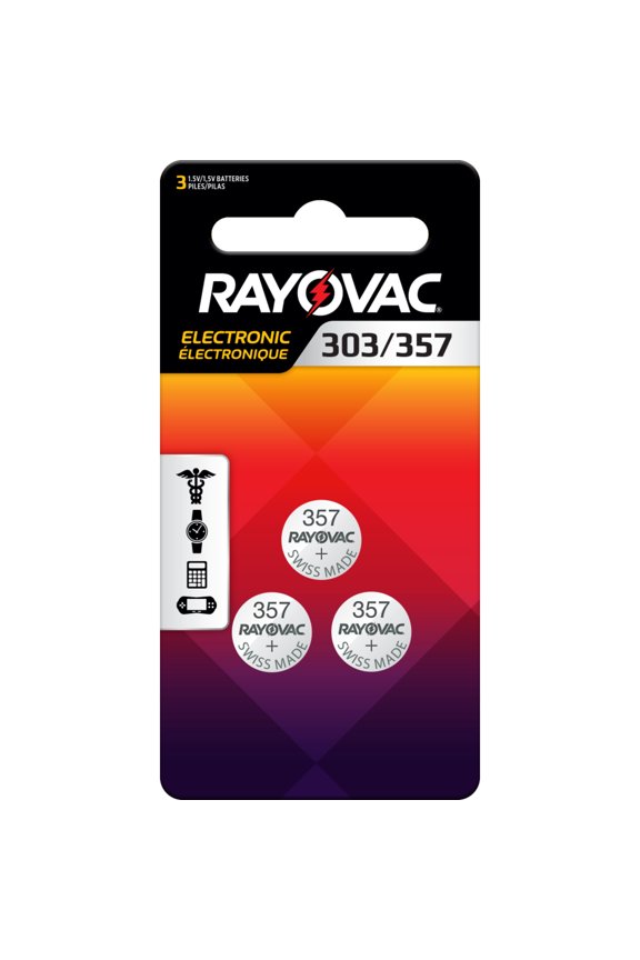 Silver Oxide Cell Batteries Size 357, 3 Pack