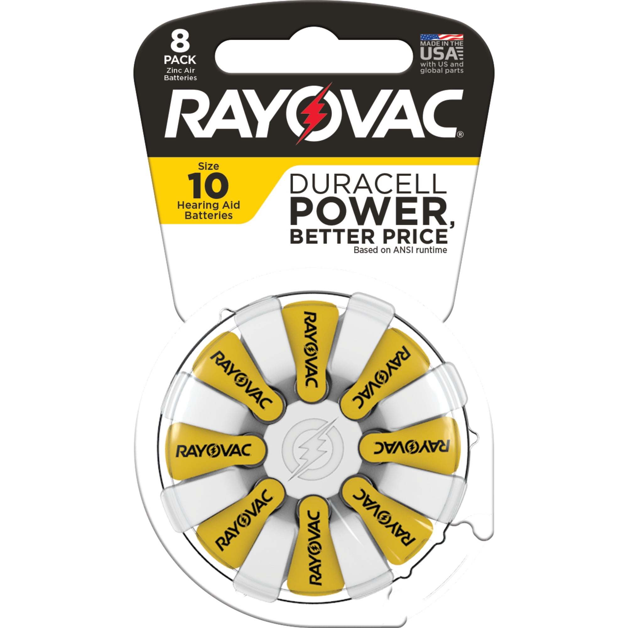 Rayovac Size 10 Hearing Aid Batteries, 8-Pack 10-8