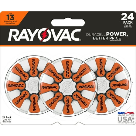 Rayovac Size 13 Hearing Aid Batteries, 24-Pack 13-24