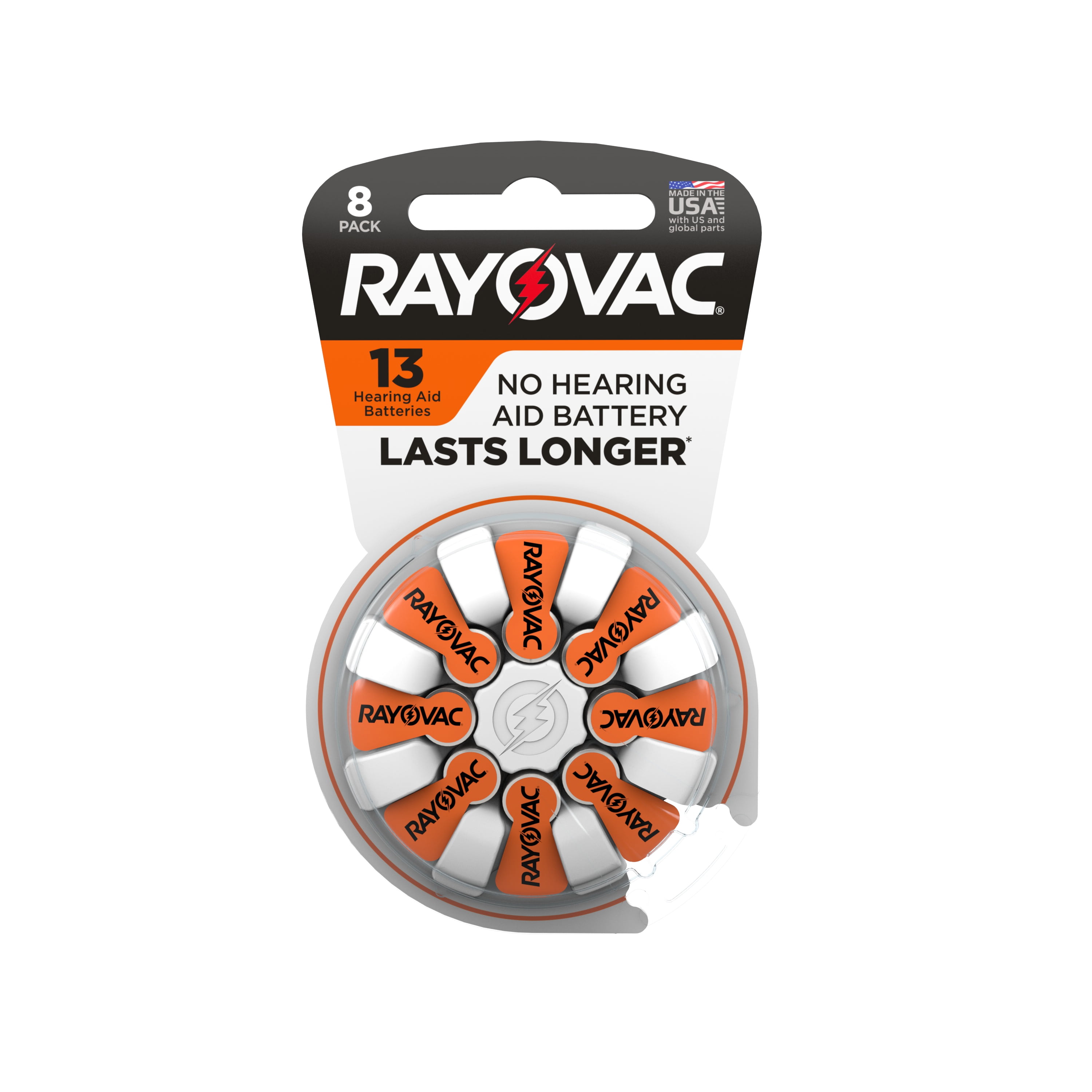 Rayovac Size 13 Hearing Aid Batteries 8 Pack Size 13 Batteries