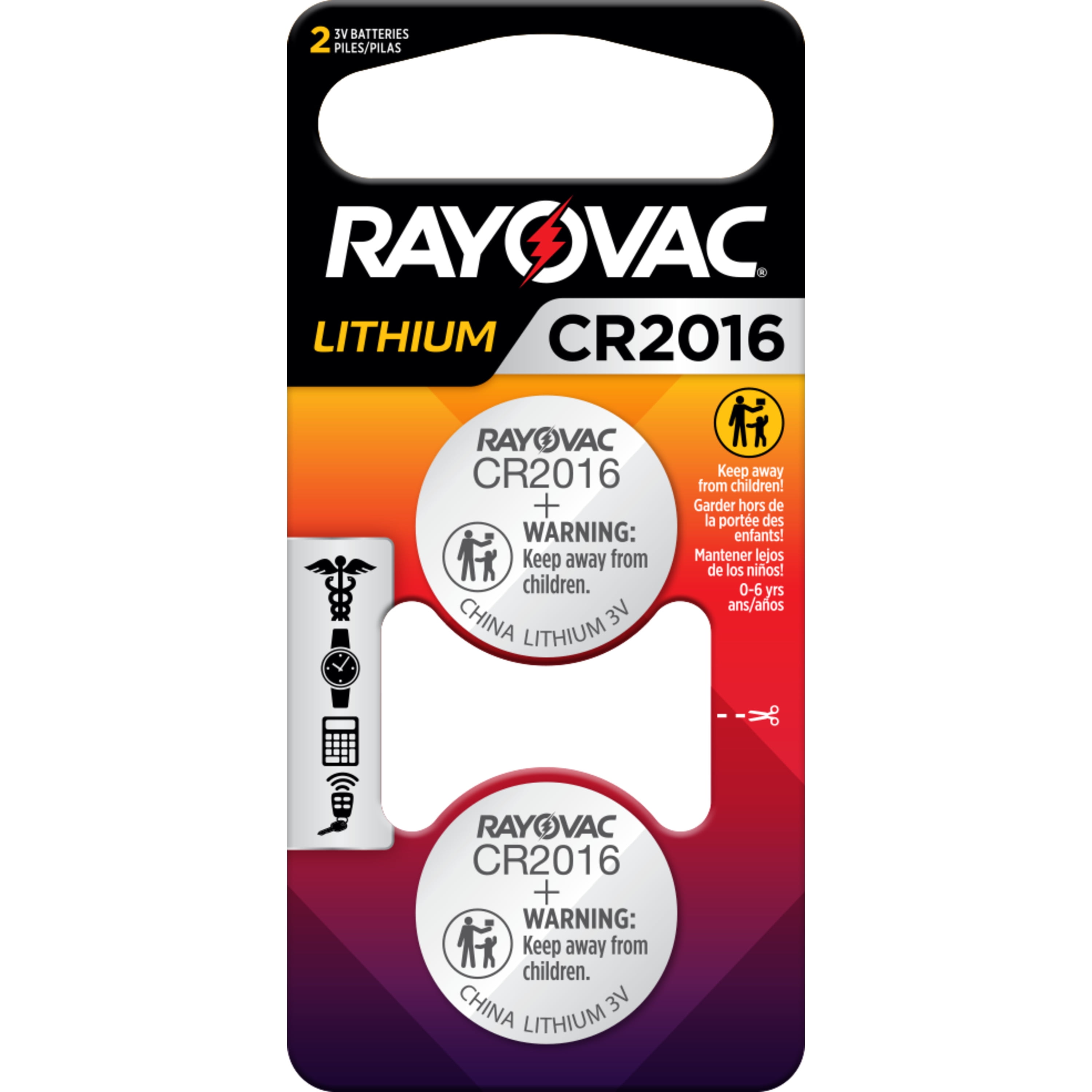Rayovac Size 2016 3V 2-Pack Lithium Coin Cell Batteries