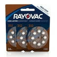 thumbnail image 1 of Rayovac Size 312 Hearing Aid Batteries, 24-Pack L312ZA-24ZMB, 1 of 7