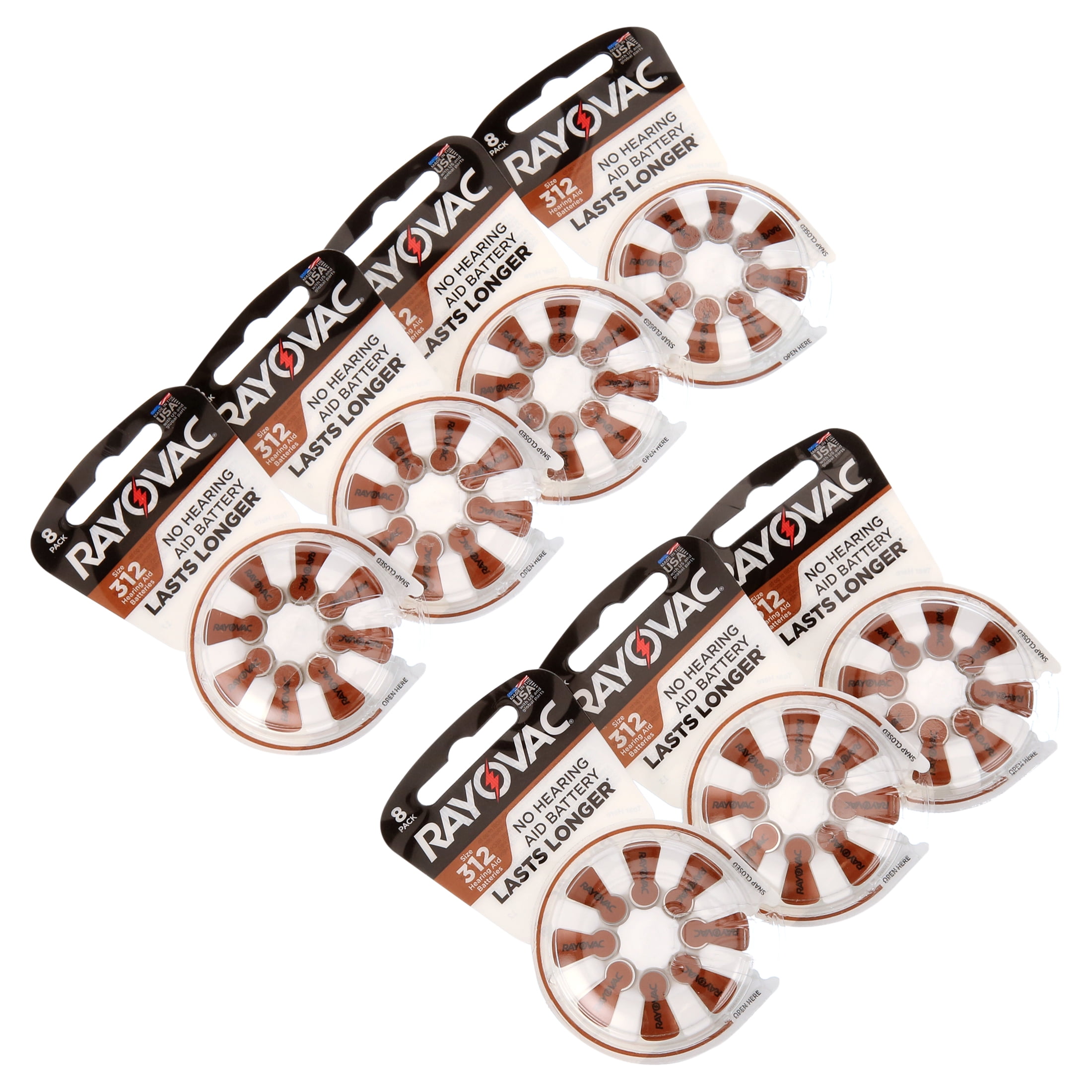 Rayovac Size 312 Hearing Aid Batteries (56 Pack), Size 312 Batteries