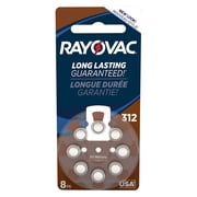 Rayovac Size 312 Hearing Aid Batteries, 8-Pack L312ZA-8ZMB