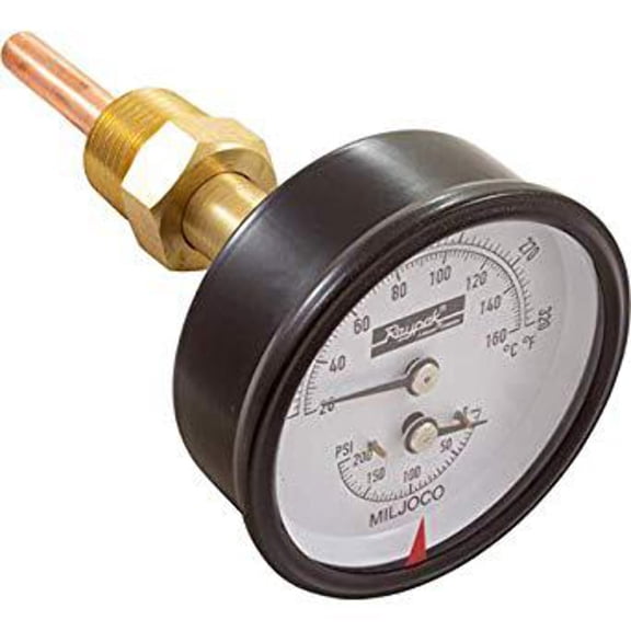 Raypak 007399F - Temperature Pressure Gauge Kit 0|200 Psi 50|250F