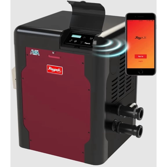 Raypak Avia 400K BTU Propane Pool Heater - NiTek Heat Exchanger - P-R404A-EP-N | 18039