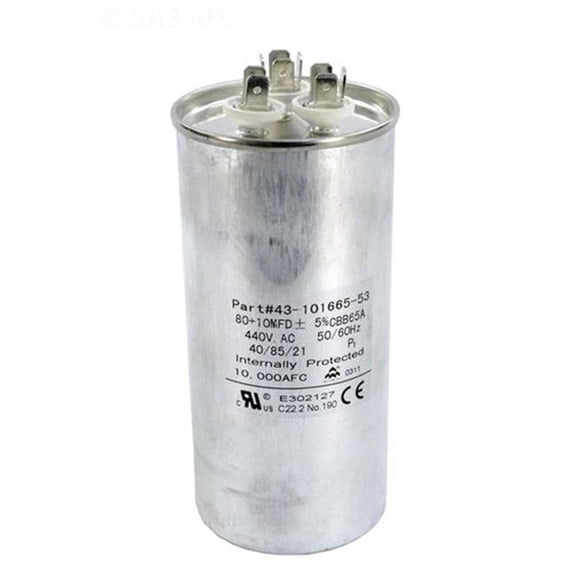 Raypak H000081 Heat Pump Capacitor | 440VAC | 80+10MDF