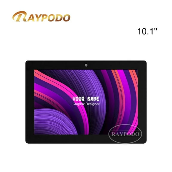 rayapodo 10.1 inch android 11 digital signage player tablet, rk3568 quad-core processor, 1280x800 HD touchscreen, 2GB RAM 32GB ROM, VESA mount, black