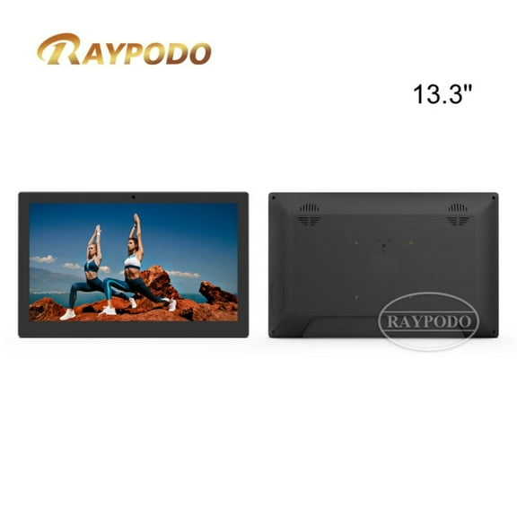 Raypodo 13.3-inch Android Commercial advertising tablet Rockchip RK3288 Android 8.1 OS USB OTG Port Wall Mounting Supported
