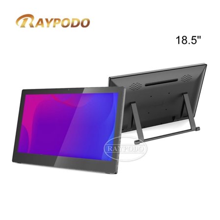 Raypodo 18.5 inch Android Commercial advertising touch screen monitor Rockchip RK3568 ROM 16GB Android 11 Wall Mount Digital Signage Black