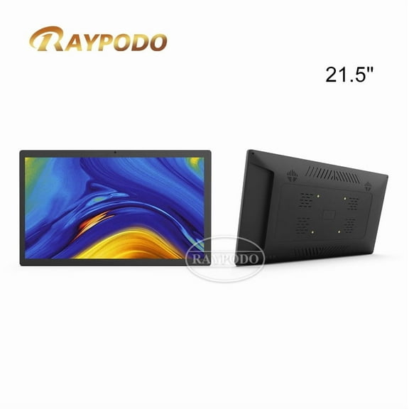rayapodo 21.5 inch commercial android tablet, touchscreen monitor with rockchip rk3568 and android 11, universal wall mount, white