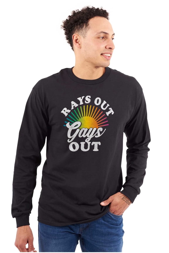 Rays Out Gays Out LGBTQ Pride Summer Long Sleeve TShirt Men Women Brisco Brands S