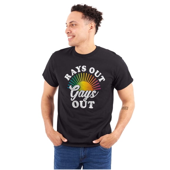 Rays Out Gays Out LGBTQ Pride Summer Men's Graphic T Shirt Tees Brisco Brands L