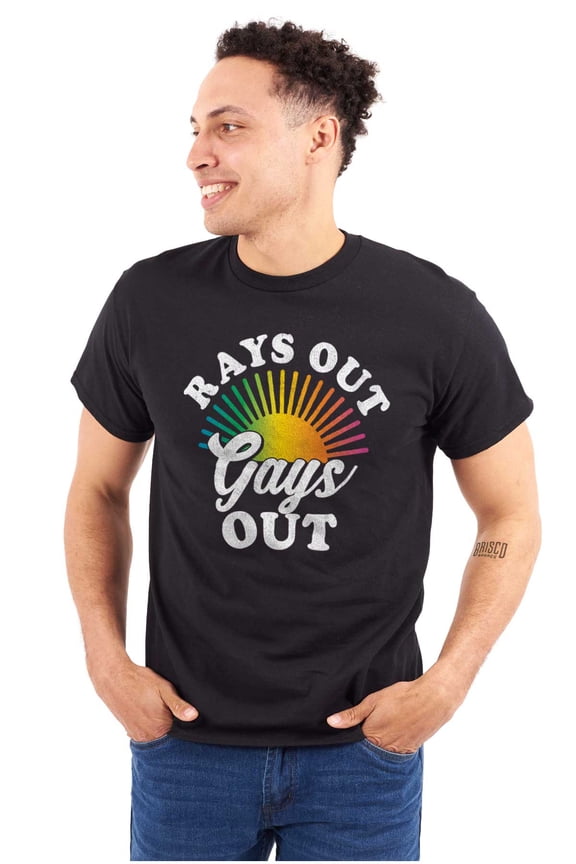 Rays Out Gays Out LGBTQ Pride Summer Men's Graphic T Shirt Tees Brisco Brands S