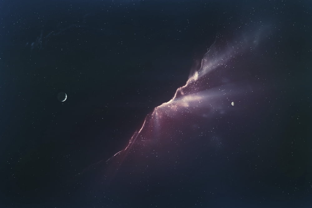 Rays of light from a newborn nebula Canvas Art - Tomasz DabrowskiStocktrek Images (17 x 12)