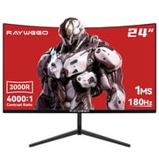 Raywego 24 180Hz Curved Gaming Monitor,FHD 1080P Computer Monitor,FreeSync,1ms, Eye-Care Technology Black