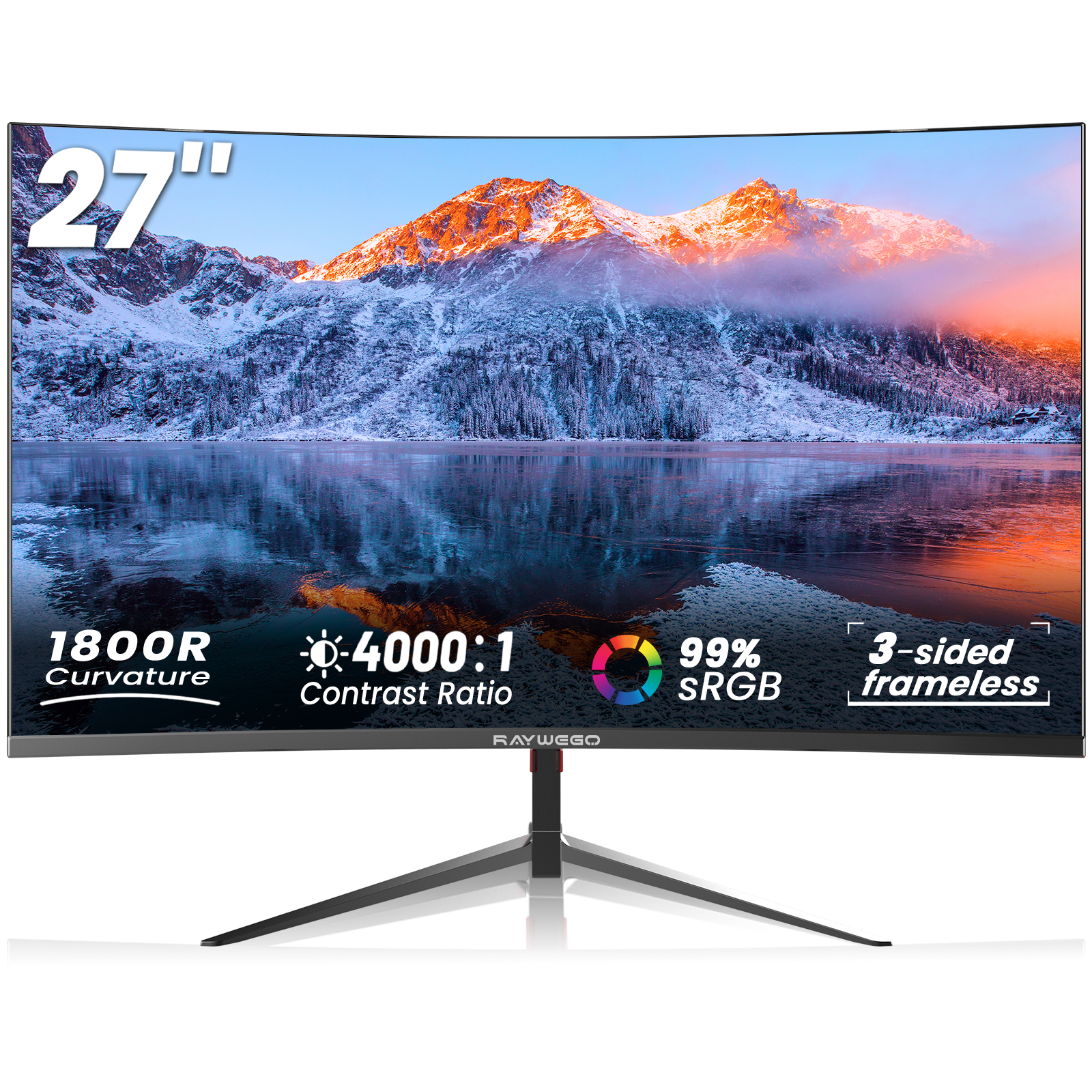 Raywego 27 inch Curved Gaming monitor 100Hz 1800R - Walmart.com