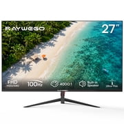 Raywego 27 inch FHD 1080P Computer Monitor, 100Hz Gaming Monitor, Built-in Speakers, Black