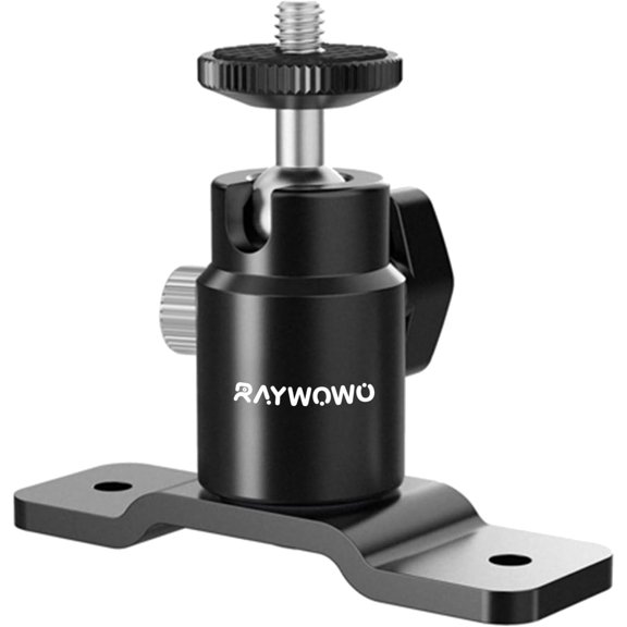Raywowo Metal Camera Wall Mount, 360°Adjustable Security Camera Bracket with 1/4" Screw & 5/8" Stud, Indoor Outdoor Wall/Tree/Ceiling Mount for Arlo, Eufy Camera & Monitor & Speaker & VR Base Station