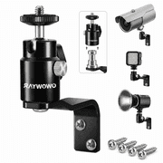 Raywowo Metal Camera Wall Mount, Security Camera Mount with 1/4" Screw & 5/8" Stud, 360 Adjustable Indoor Outdoor Wall/Ceiling Bracket for Arlo, Wyze, Eufy, CCTV, Speaker, Studio Light, Reolink