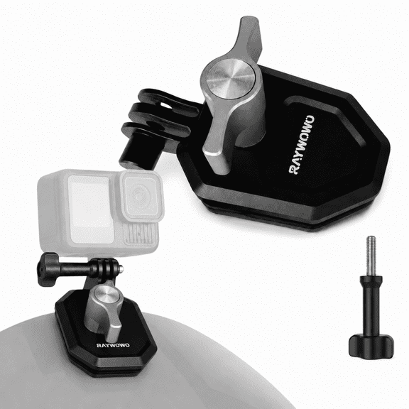 Raywowo Motorcycle Windshield Clip Camera Mount for GoPro Hero 13/12/11/10/9, Aluminum Alloy Clamp Mount with 1/4" Adapter for DJI Osmo Action 6/5 Pro/4/3, Insta360 X5/X4, Action Camera Accessories