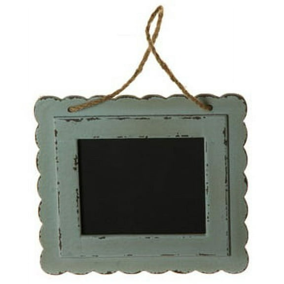 10" French Countryside Horizontal Green Distressed Frame Hanging Chalkboard Wall Decor