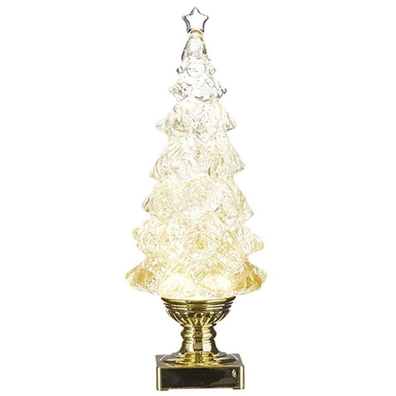 Raz 2022 Holiday Water Lanterns 13.75" Gold Lighted Swirling Glitter Tree