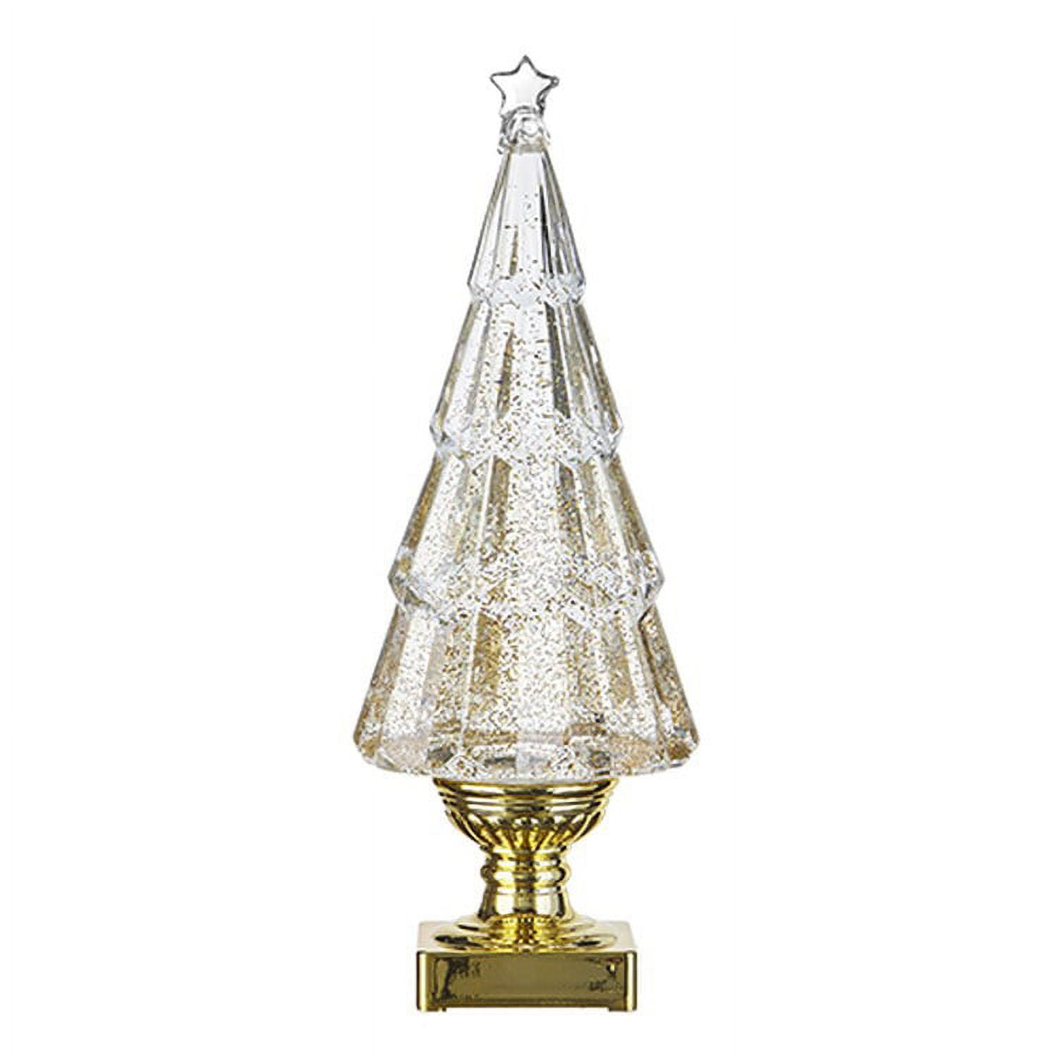 Raz 2022 Holiday Water Lanterns 13.75 Lighted Swirling Glitter Tree Gold