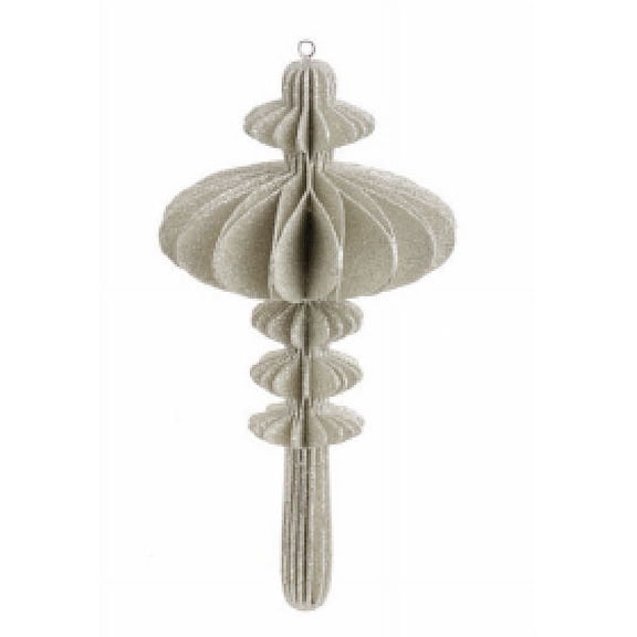 Raz Imports 10" Eco Country Corrugated Five Orbed Finial Christmas Ornament - Silver