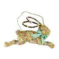 thumbnail image 1 of Raz Imports 18.5” Running Flowered Bunny Rabbit Easter Spring Door Hanger - Brown/Green, 1 of 2
