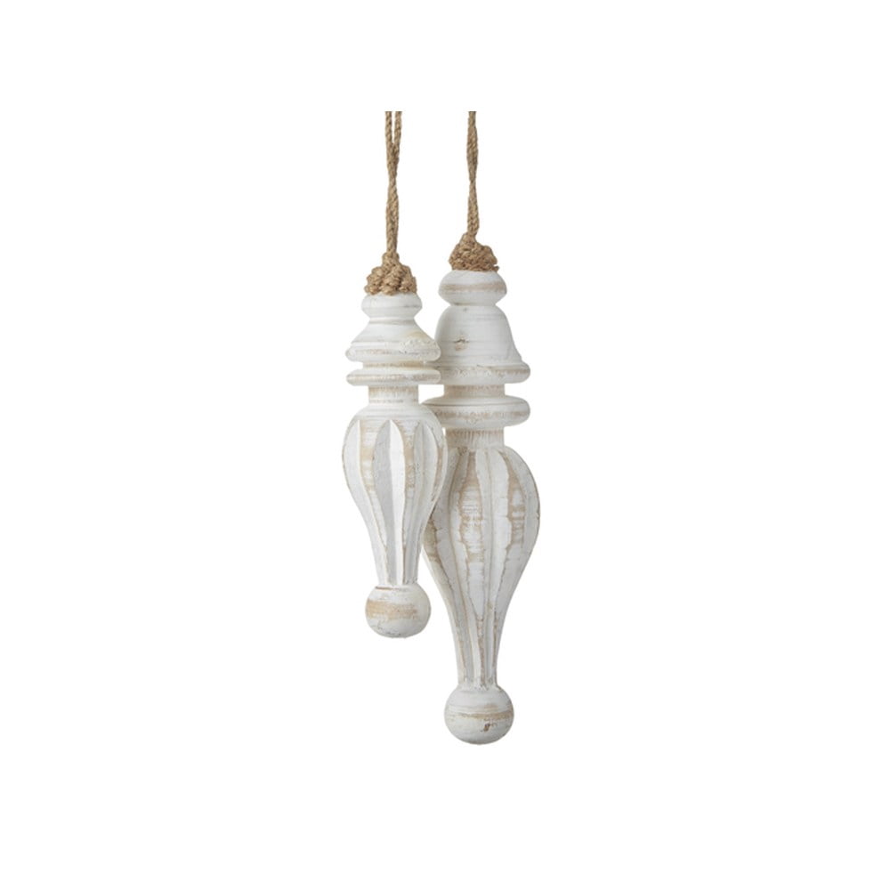 Raz Imports Holiday Homestead Wood Finial Ornament - Thumbnail 3