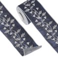 thumbnail image 1 of Raz Imports 2022 4" X 10 Yards Holly And Berry Embroidered Wired Ribbon, 1 of 1
