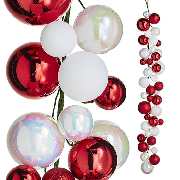RAZ Imports Kugelgirlande, 1,8 M Rot – Festliche Dekoration Für Weihnachten & Feiern