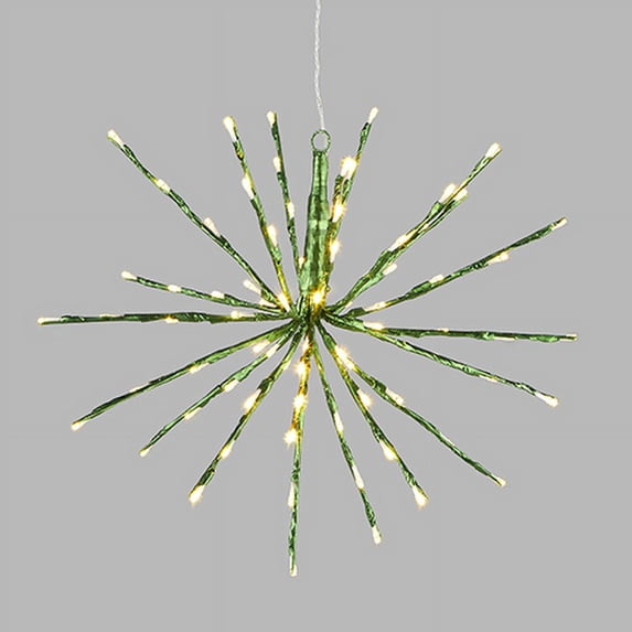 Raz Imports 2022 Lights 18" Green Starburst Lights W/80 Warm White Led Lights
