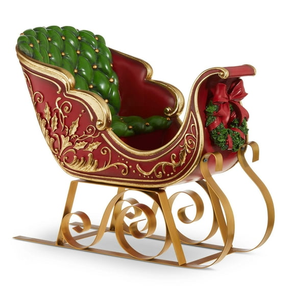 RAZ Imports 22" Red and Gold Christmas Sleigh Christmas Decoration