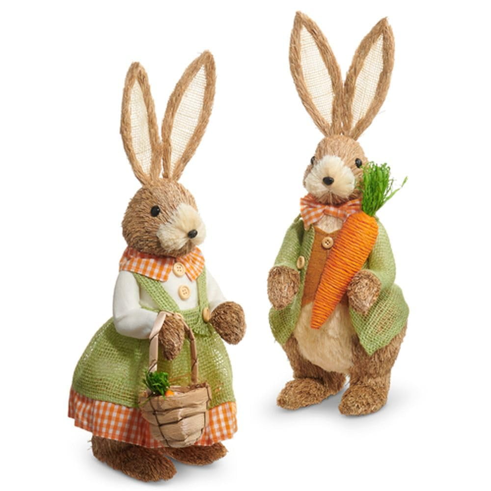 Raz Imports 2024 The Carrot Patch 17.5" Carrot Patch Bunny, Assorted of 2